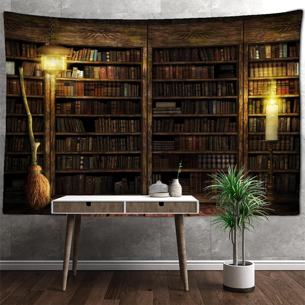 Candle Bookshelf Tapestry Wall Hanging Bohemian Witchcraft Abstract Mysterious Dormitory Bedroom Home Decor