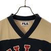 FILA 90s Old Long sleeve V neck T-shirt S Navy system Ron T Men's Used
