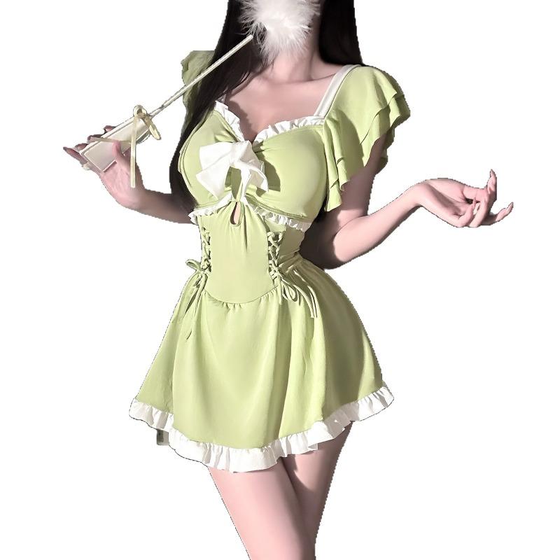 Swimsuit Women's One-piece Summer New Conservative Cover Belly Flat Angle Hot Spring Student Light Beautiful Super Fairy