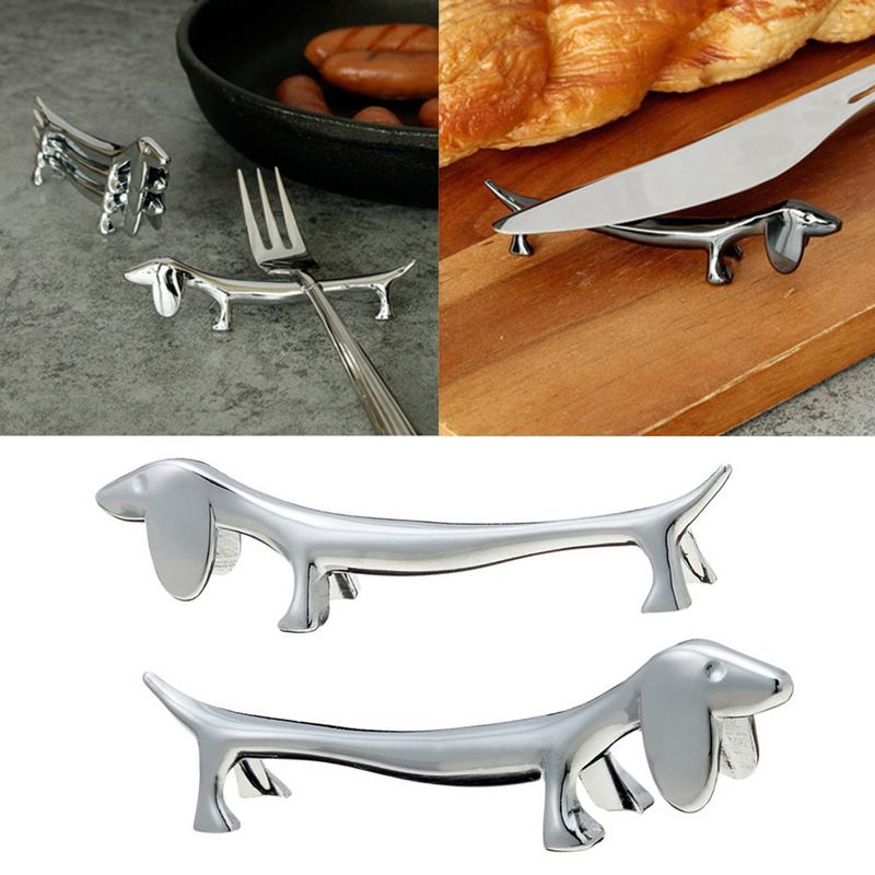 1pcs Dachshund Dog Chopstick Holder Stainless Steel Chopsticks Rest Chopsticks Rest Cutlery Bracket Table Decoration Supplies