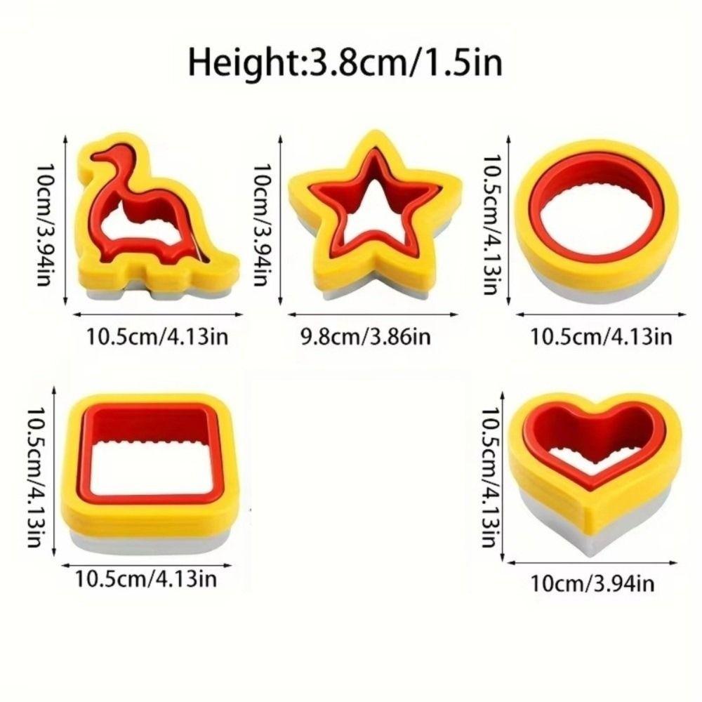 Stainless Steel Sandwich Cutting Mold Multi-purpose Portable Cartoon Heart-shaped Biscuit Molds with Hand Guard Baking Tools