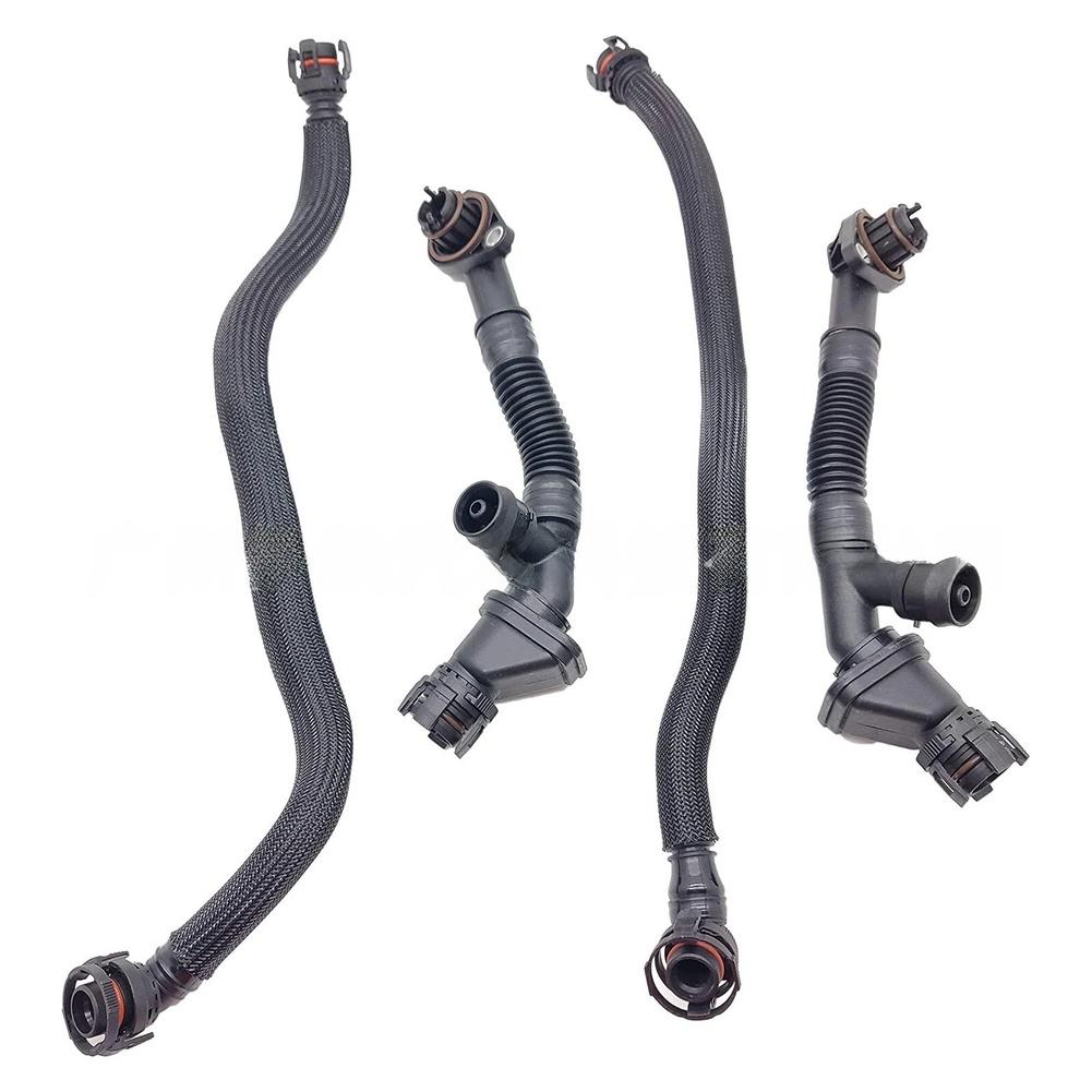 PCV Tube Kit Crankcase Vent Pipe Direct Replacement LH RH Placement 4-piece Set OE Part 11157575640 For BMW 550i