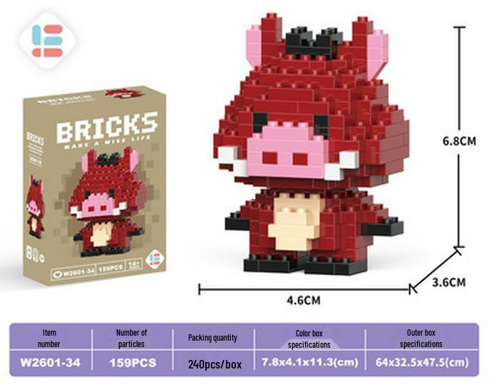 Cartoon Figurine Compatible Lego Bricks: Educational Micro Bricks Assemble Toy for Children