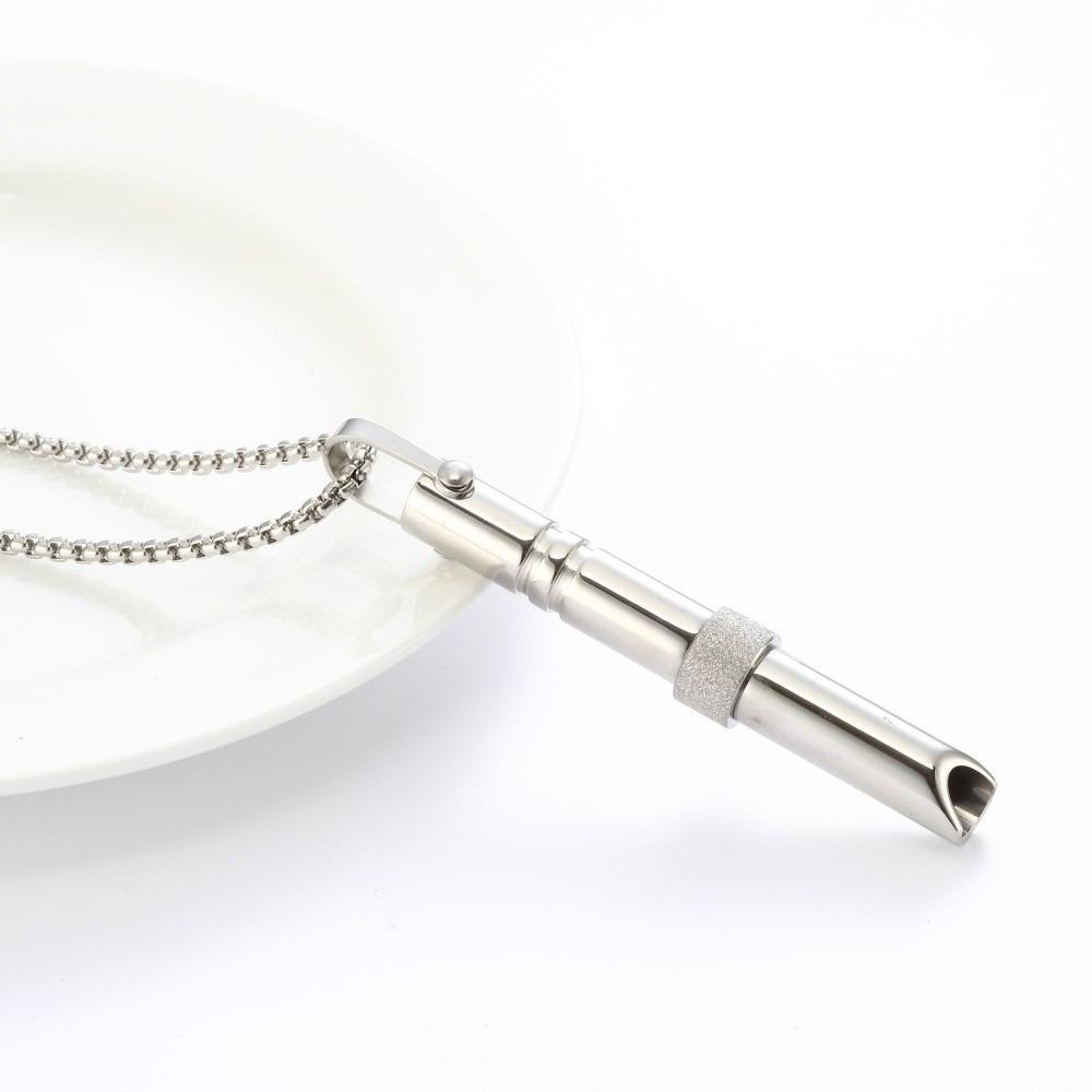 

Mindfulness Training Whistle Necklace Rotatable Portable Relaxation Necklace Stainless Steel Yoga Necklace Necklace серебряный