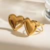 Heart Photo Locket Rings Fashionable Women Rings Adjustable Open Rings Stainless Steel Finger Jewelry for Any Occasion