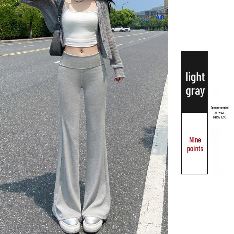 High-Waist Ice Silk Flare Yoga Pants - Slimming & Casual Sportswear