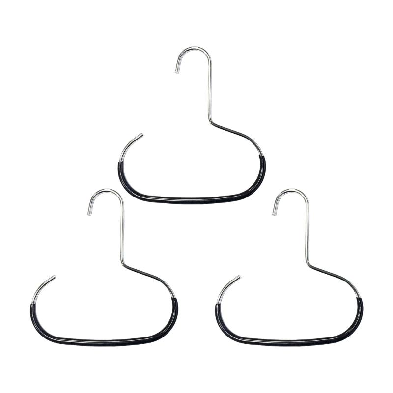

3 Pieces Caps Display Stand with Protective Hook Head Circle Rings Hat Hanger Dormitory Bedroom Closet Accessory чёрный