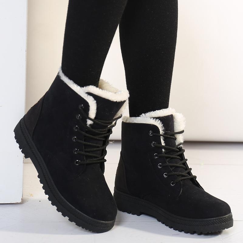 Women's Winter Boots Low Heels Women Boot Fur Warm Winter Shoes Women Snow Boots Ankle Botas Winter Footwear