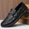 New men's Doudou shoes casual crocodile pattern foot leather shoes one pedal soft sole soft surface trend shoes young men's shoes