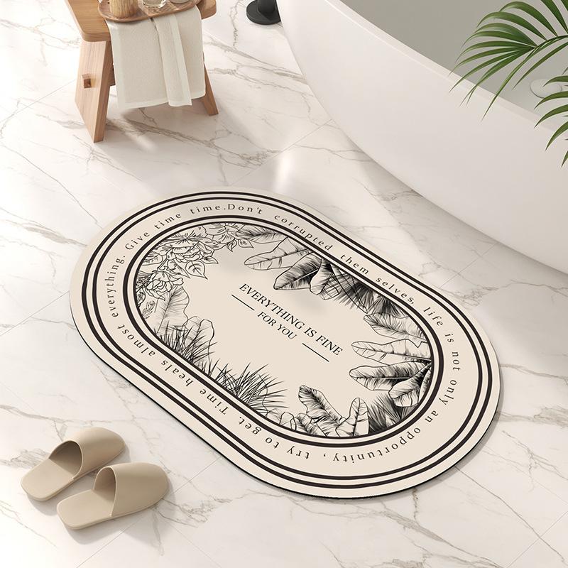 Badezimmerbodenmatte, Diatomeenerde saugfähige Fußmatte, WC-Teppich, Toilettentürmatte rutschfest Eingangstürmatte