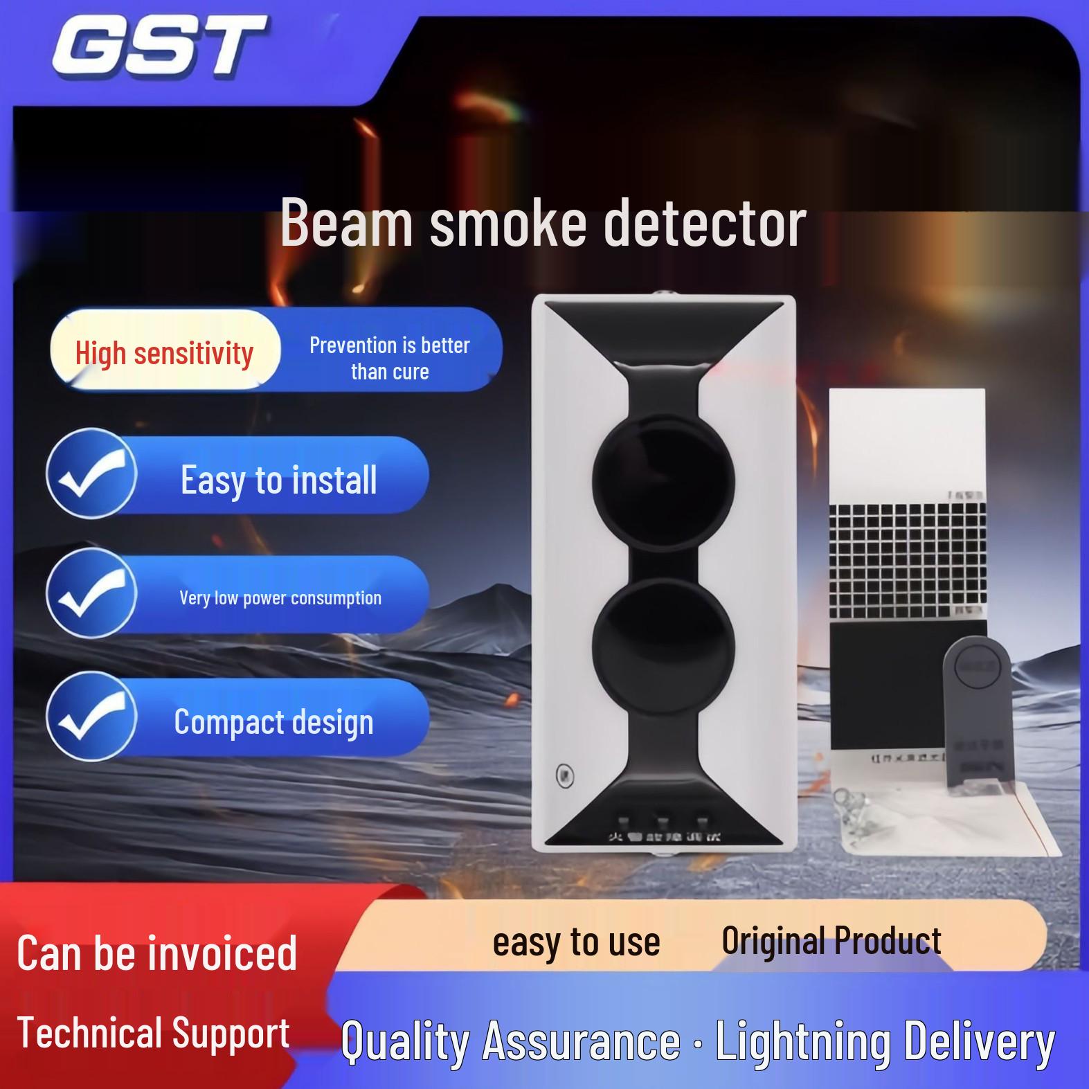 Bay Linear Beam Smoke Detector GST102 - Infrared Through-Beam JTY-HM-GST103 Infrared Reflector JTY-HM/F-GST102