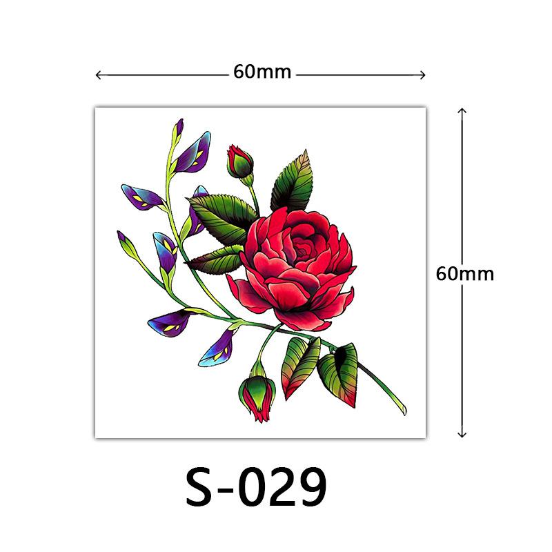 Small Flower Tattoo Sticker Female 3D Color Tattoo Sticker Rose Lotus Butterfly Flower Tattoo