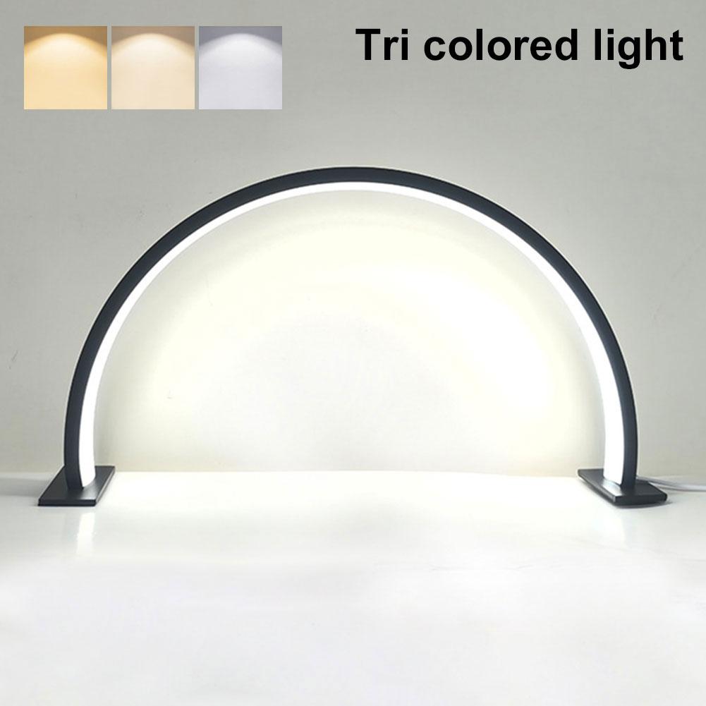 Beauty Salon U-shaped LED Desk Lamp Semi Monthly Lighting Fixture Eye Protection Tricolor Dimming Beauty Nail Supplement Light