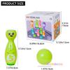 Kids Cartoon Bowling Set Cute Emojis Bowling Pins With 5 Numbers Toddlers Interactive Indoor Sports Toy Family Lawn Yard Game