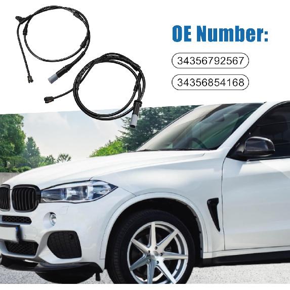 Front Rear Brake Pad Electronic Wear Sensor 34356792567 34356854168 for BMW X5 2011-2018 (Set of 2)