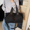 Business trip short trip bag women's lightweight solid color fitness bag fashion shoulder sports bag men's portable storage duffel bag