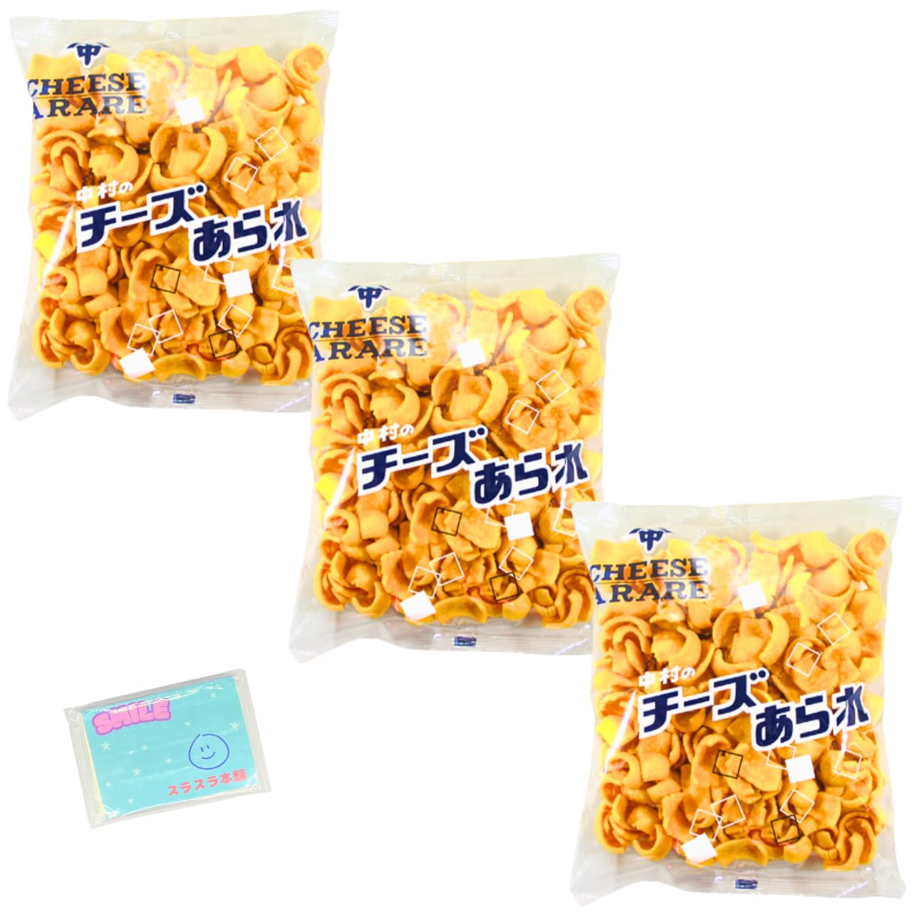 

Yaokin Nakamura Cheese Rice Crackers 60g x 3 pack set Surasura Honpo original pocket Includes tissue