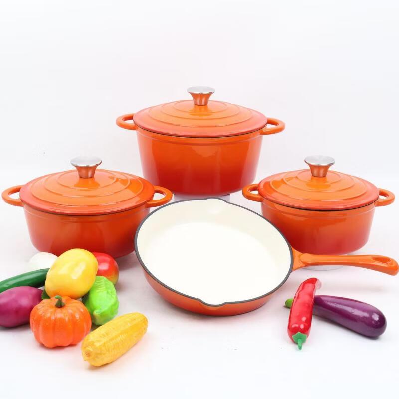 Zhi Shi Cast Iron Enamel Soup Pot Set