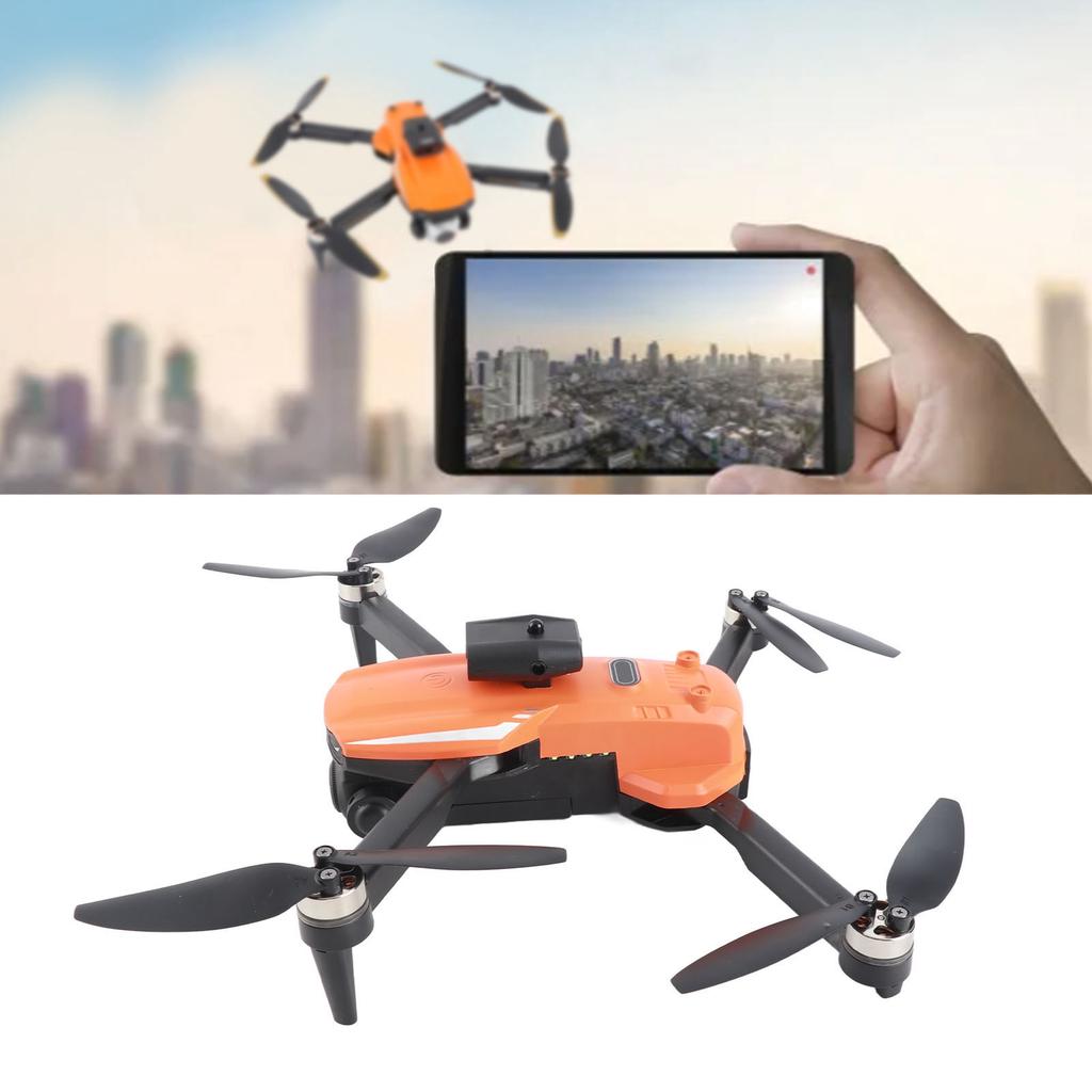 Brushless Motor Drone RC Drone with Double Camera Brushless Motor Drone Remote Controller with Screen Display Orange S9 RC Drone