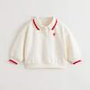 Mark Jenny Girls' Heart-Shaped Polo Collar Soft Sweatshirt Baby Pullover 2026 Spring New Style 551179