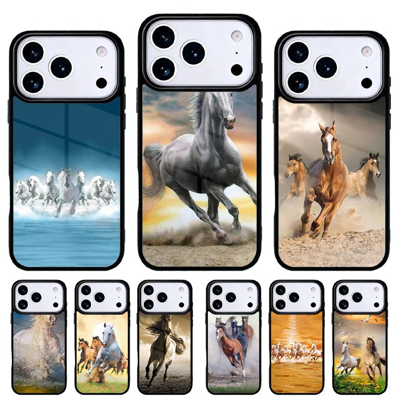 Horses Running Phone Case for iPhone 17 16 15 14 13 Pro Max Back Cover for 12 11 Pro Coque