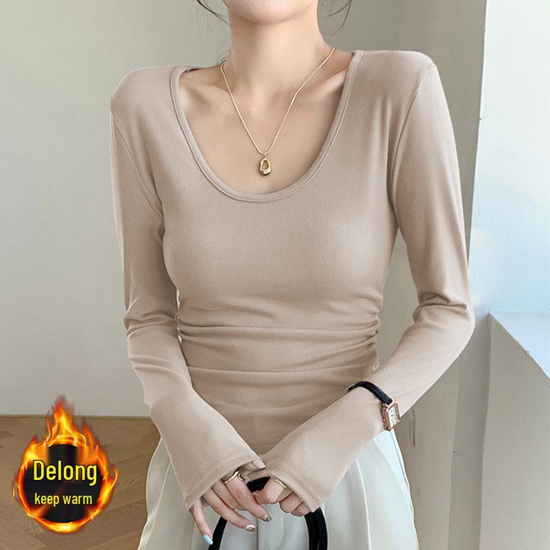 

2025 Women s High-End Slimming Long Sleeve Base Layer Top - Winter Korean Design M (Recommended 90-105 lbs)