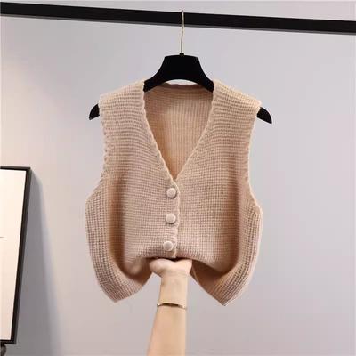 Damen Strickweste Gilet Oberbekleidung Pullover Mantel Strickjacke Modestil Frühling Herbst Oberbekleidung Damenwollweste