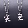 Cute Old English Alphabet Pendant Necklace Link Chain Stainless Steel A-Z Letters Necklaces For Women Men Jewelry Vintage Choker
