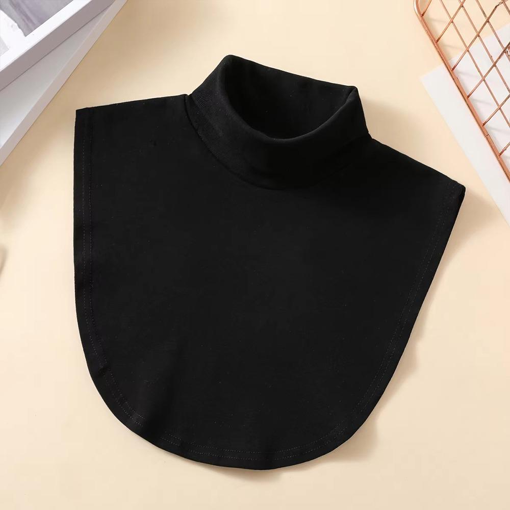 Knitted Fake Collar Elastic Turtleneck Collar Versatile Knitted High Neck Collar Black