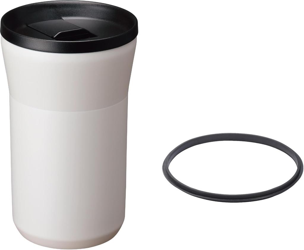 Kyocera Vacuum Insulated Tumbler with Replacement Packing Inner Ceramic Heat Cold Cream Lid, Parts, Set, Processing, Non-condensing, Retention,
