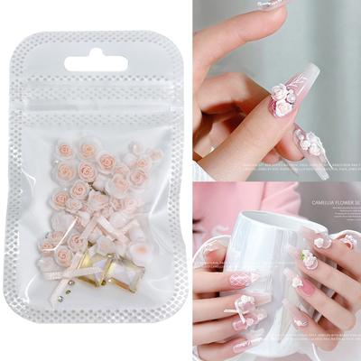 Flower Nail Charms 3D Nail Rhinestones Nails Gems DIY Nail Art Design Nail Pearls Nail Jewelry Mixed Nail Art Decoration