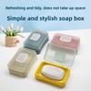 Simple Flip-top Soap Box for Household Use, Dormitory, Bathroom Storage Box. Transparent with A Lid.