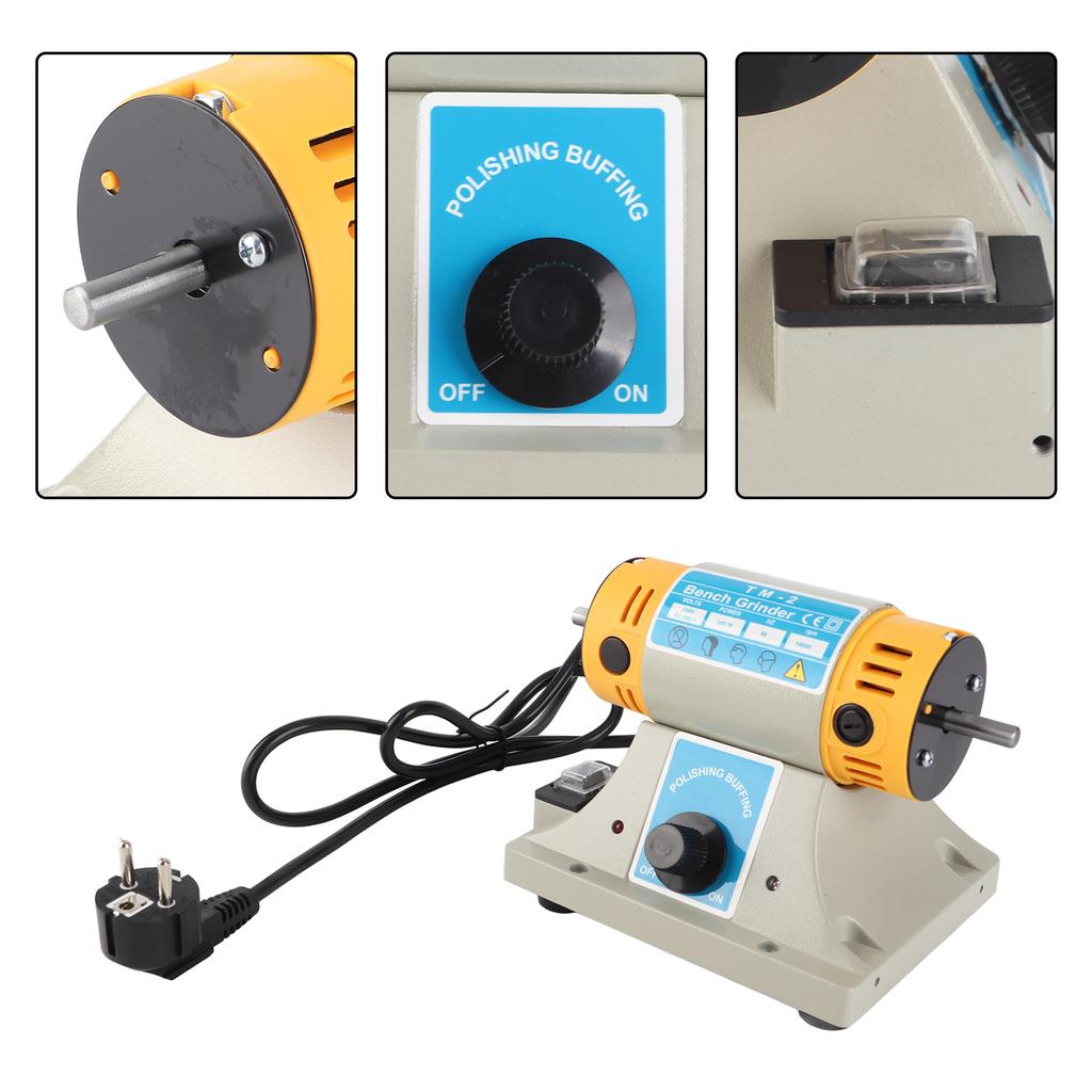 350W Electric Grinder Polishing Machine for Jewelry Wood Abrasive Equipment with Tapered Spindles, Housing and Motor Driven