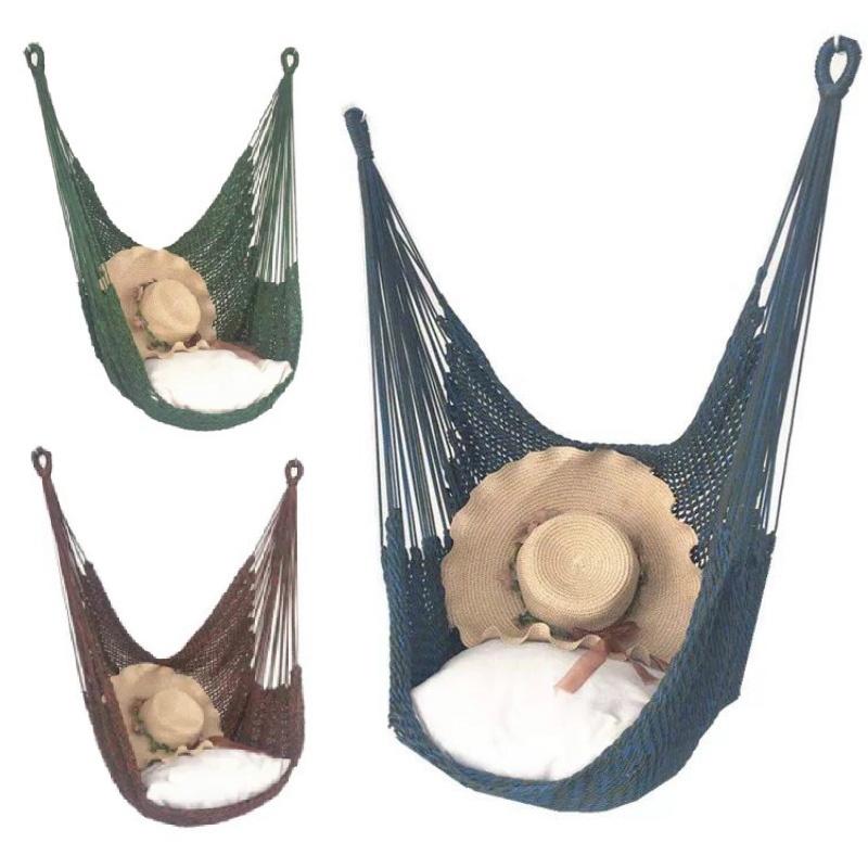 Rede de Balanço Cadeira de Rede Assento de Balanço Suspenso Com Almofada Em Pátio Jardim Externo