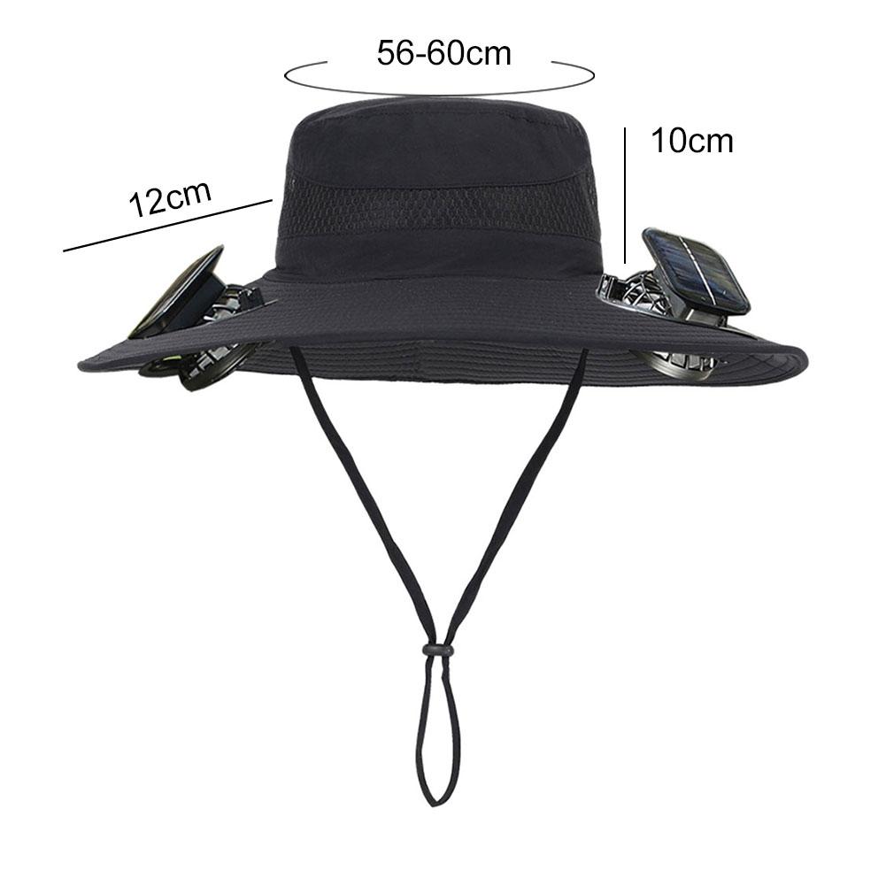 Solar Rechargeable Single/Dual Fan Fisherman Hat Outdoor Big Brim Sunscreen Quick Dry Fishing Hat Portable Mute Fan Caps for Man