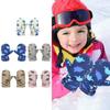Gants d'hiver pour enfants coupe-vent et imperméables, gants de sport d'extérieur pour enfant, moufles de ski à motif dinosaure de dessin animé, indispensables pour le patinage et la randonnée