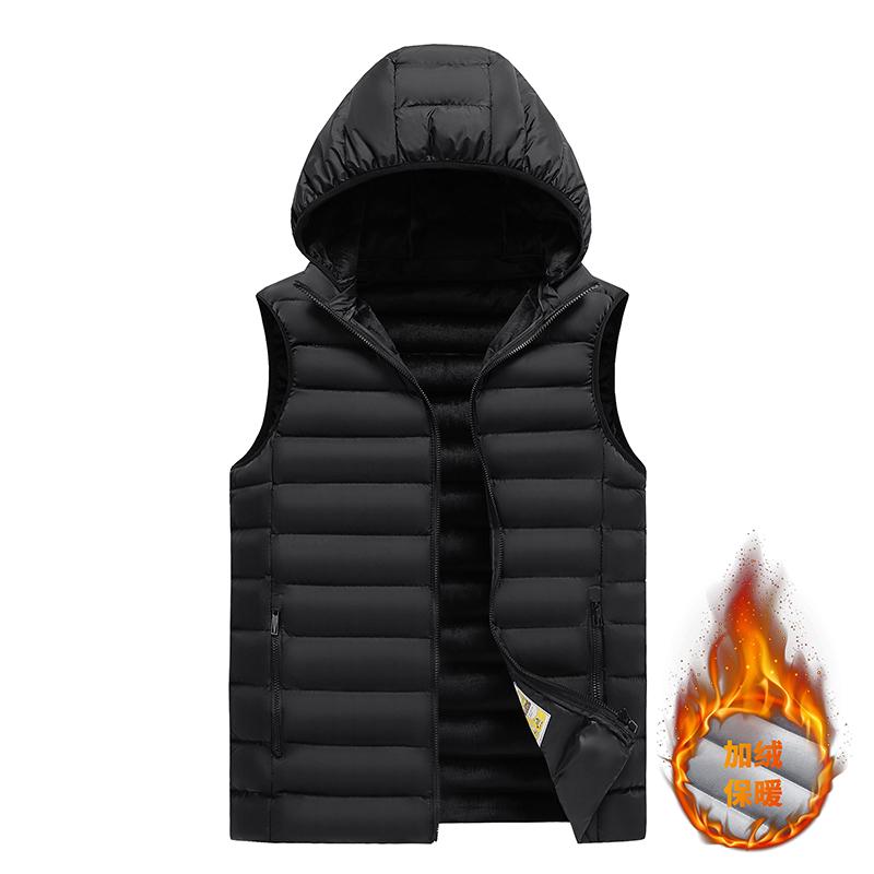 Męska kamizelka kurtka zimowa wodoodporna ciepła bez rękawów męska kurtka moda z kapturem codzienna kamizelka męska jesień zagęścić kamizelka