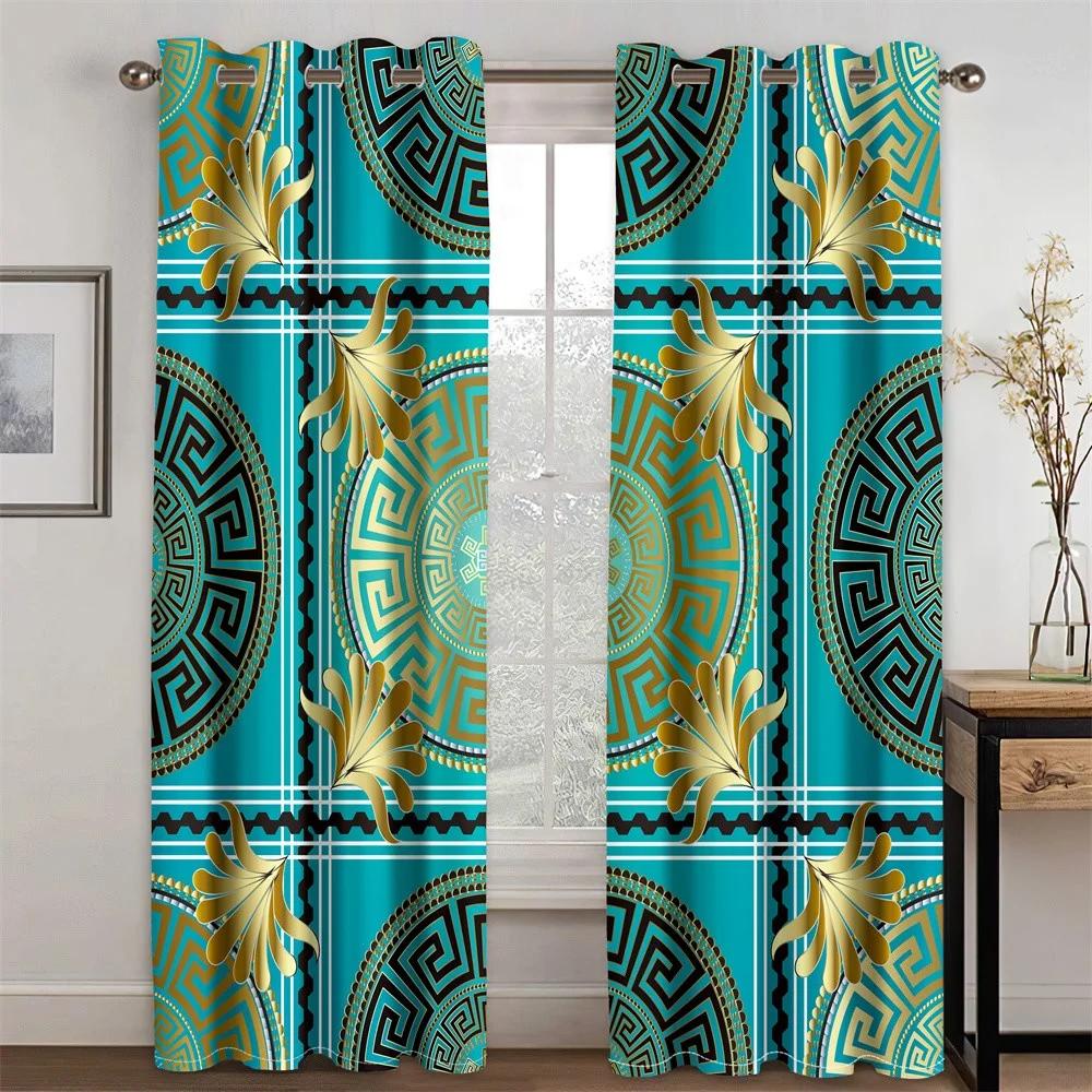 

Дешевые люксовые бренды, современные золотые, бесплатная доставка, 2 шт., затемняющие шторы для гостиной, спальни, драпировки, декорации 2x50W130H(CM)&Grommet Top