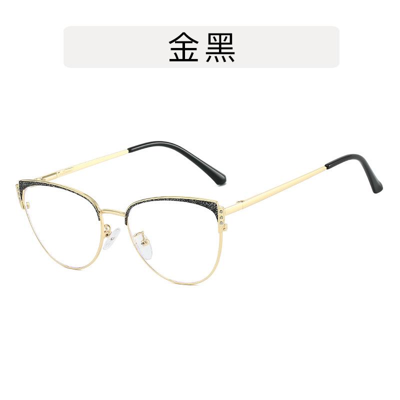 

European American Style Women Eyeglasses Cat Eye Shape Anti Blue Light Eyeglasses Frame High Quality Glass Frames for Women