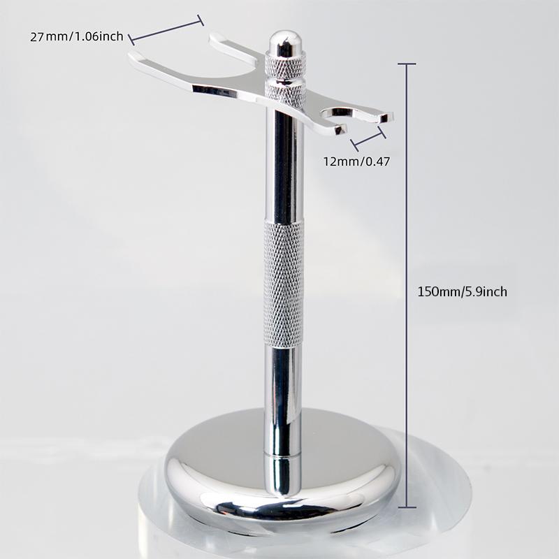 Men Razor Holder Alloy Shaving Brush Stand High Quality Men's Safety Manual Razor Rack (Not Including Shaving Razor & Brush)