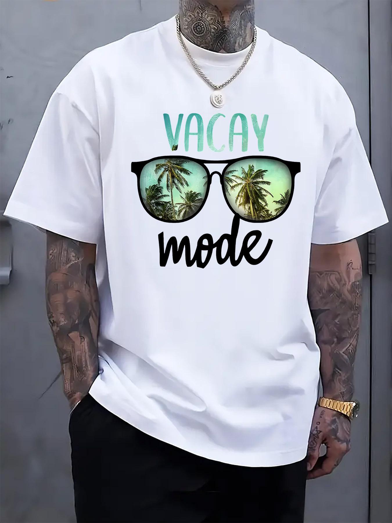 Vacay Mode Graphic Tshirt - Black Casual Summer Tee with ... XL