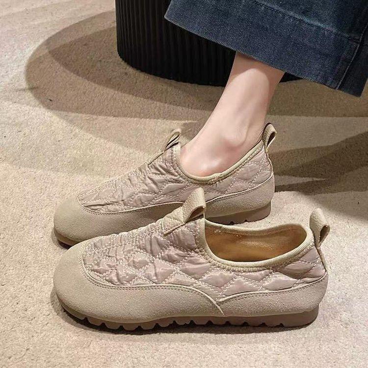 Comfortable shallow single shoes new spring retro soft-soled Doudou shoes grandma shoes