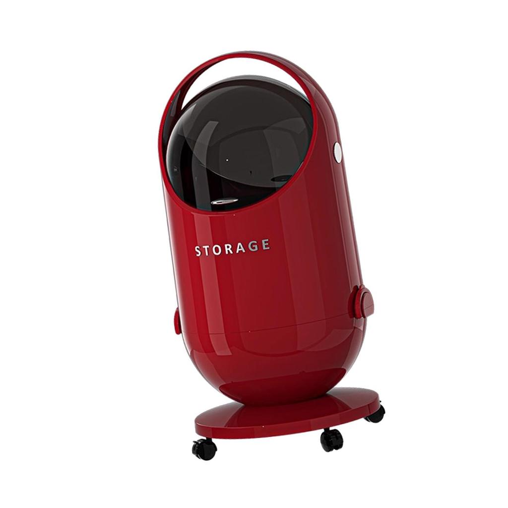 20L Hoher Mülleimer mit Schwingdeckel und Schwenkrädern, Ergonomischer Griff, Doppellagiges PP PC