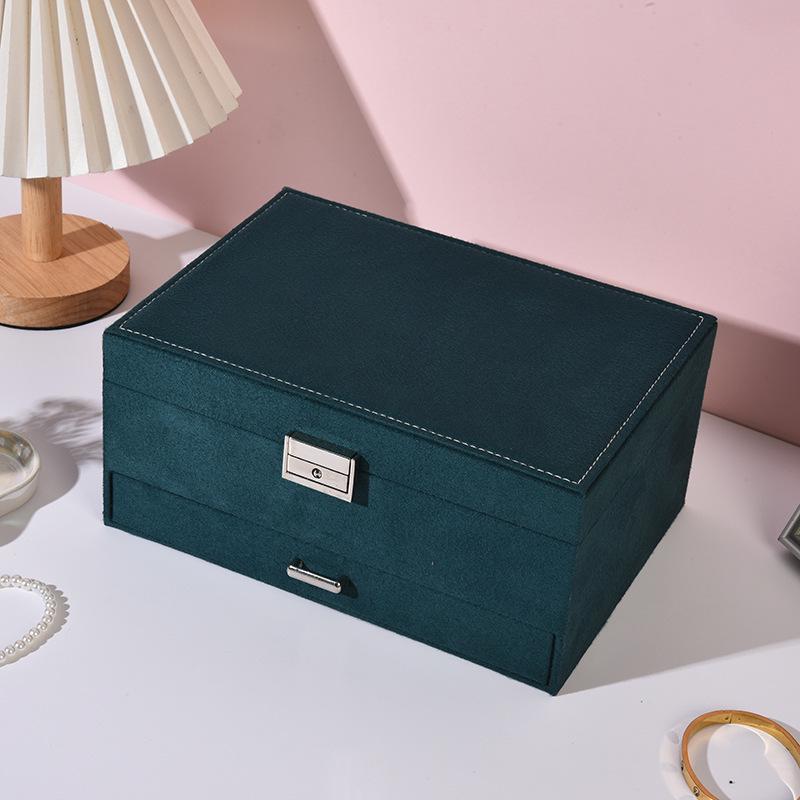 

Бархатная Ретро Многослойная Шкатулка для Хранения Ювелирных Изделий для Ожерелий, Браслетов и Колец 24*17*11cm