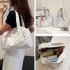 Cute Canvas Travel Duffle Bag Floral Large Capacity Tote Bag Underarm Bag for Women
