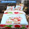Strawberry Hat And Cat 3pcs K-pop Music Group Bedding set,Ideal for Bedroom, Dormitory,Including Duvet Cover And 2pcs Pillowcases,Fan Gifts