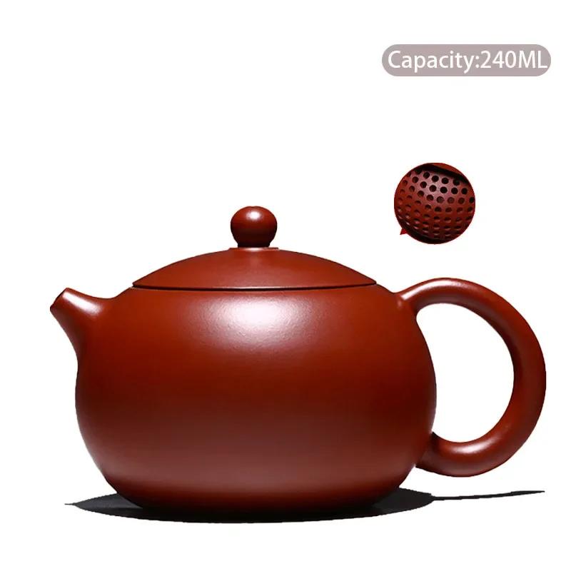 High-end Yixing Purple Clay Teapot Famous Handmade Ball Hole Filter Xishi Tea Pot Raw Ore Dahongpao Kettle Zisha Tea Set Gifts