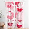 2PCS Pink Line Love Curtains   Gentle Valentine's Day   Bedroom and Living Room   Pull up Pocket Style