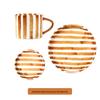 Shangqi Ceramic Hand-Painted Vintage Stripe Mug Set