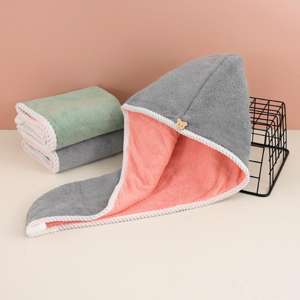 Double Thick Net Red Dry Hair Cap Female Super Absorbent No-blow Wrap Scarf Wipe Hair Towel Shower